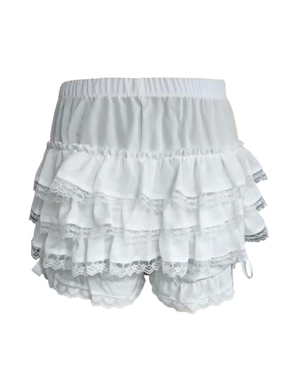 Women's Lace Spliced Bow Pajama Shorts