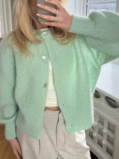 Women Button up Sweaters Casual Lightweight Solid Color Knit Cardigans