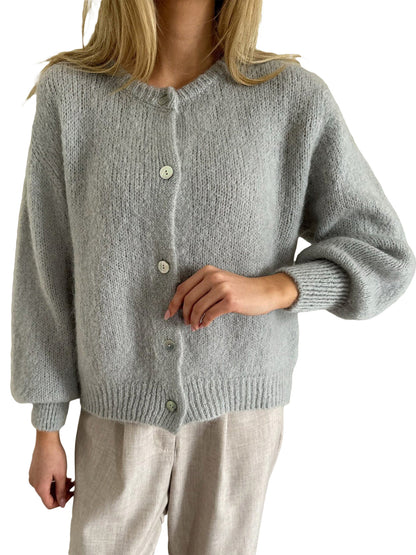 Women Button up Sweaters Casual Lightweight Solid Color Knit Cardigans