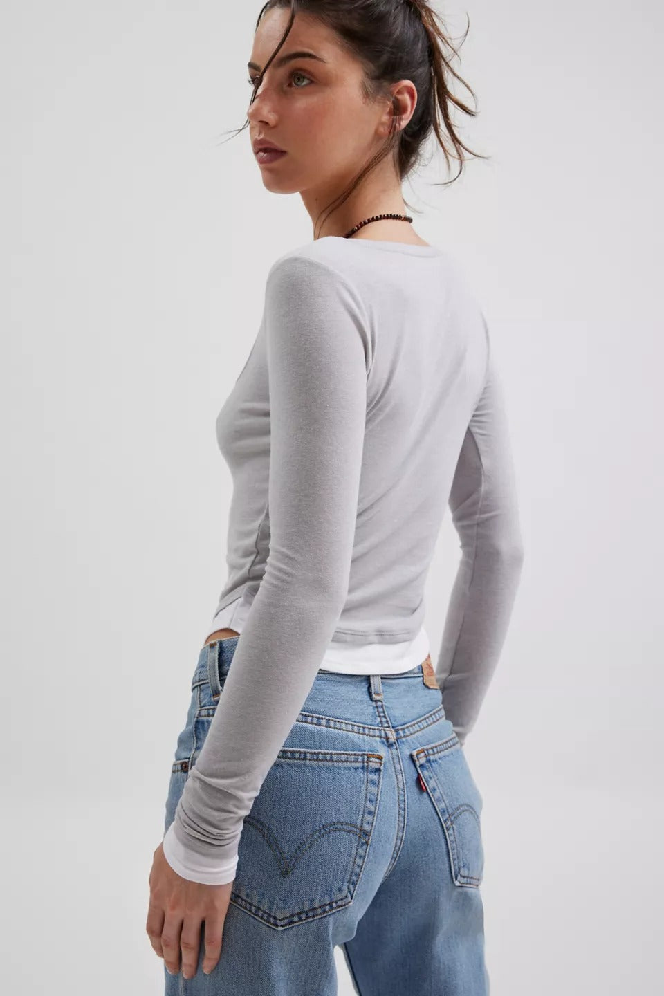 Hot Style Thread Inner Jacket Solid Color Top Y2K Bottoming Shirt Knitted Sweater T-Shirt