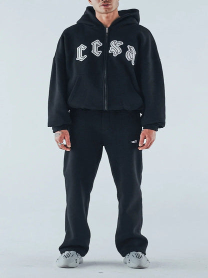Couple Fashion Print Zip-Up Hoodie