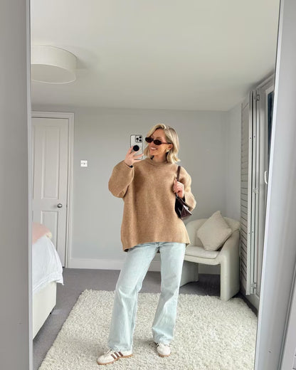 Women's New Winter Sweet Round Neck Casual Pullover Sweater