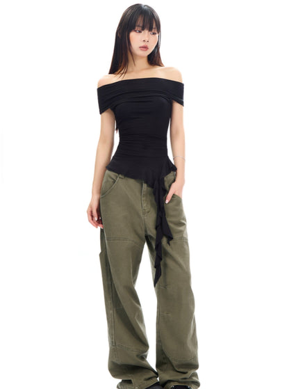 Summer New Clavicle Skirt High Waist Tops For Women