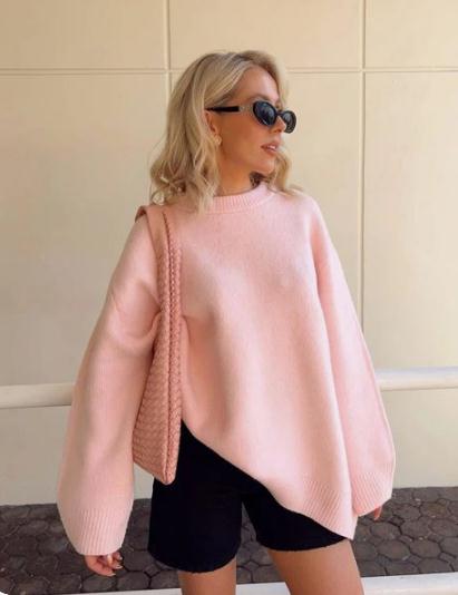 Women's New Winter Sweet Round Neck Casual Pullover Sweater
