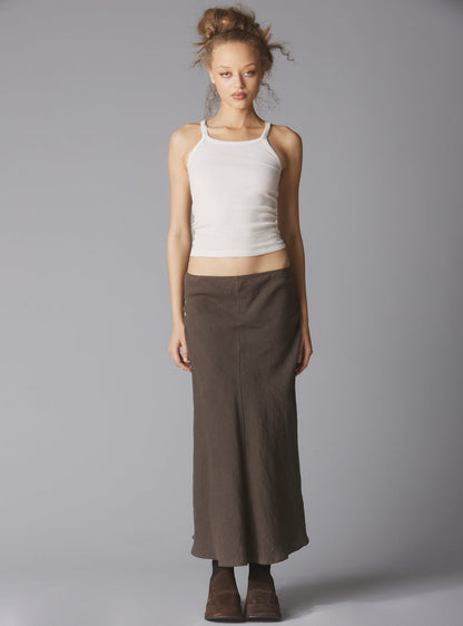 Women's Coffee Color Simple Hip Skirt