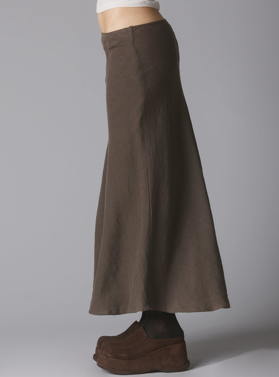 Women's Coffee Color Simple Hip Skirt